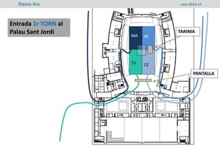 AV. DE
L’ESTADI
AV. DE
L’ESTADIMA AT
TU CE
Entrada 1r TORN al
Palau Sant Jordi
Dansa Ara curs 2014-15
TARIMA
PANTALLA
 