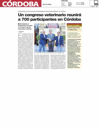 Dossier prensa escrita X Congreso Andaluz de Veterinarios 2014