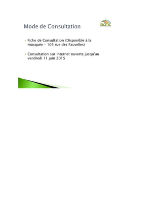 Dossier de Consultation Publique - Projet Mosquée de Courbevoie