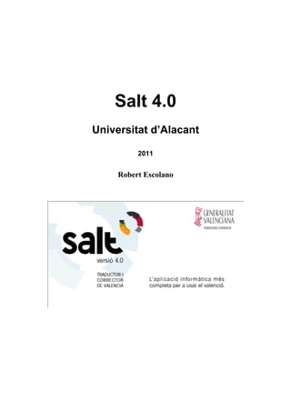 Salt 4.0
Universitat d’Alacant

          2011


     Robert Escolano
 
