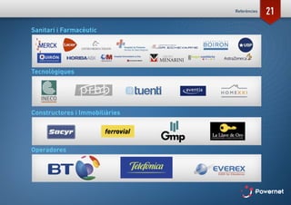 21Referències
Sanitari i Farmacèutic
Tecnològiques
Constructores i Immobiliàries
Operadores
 