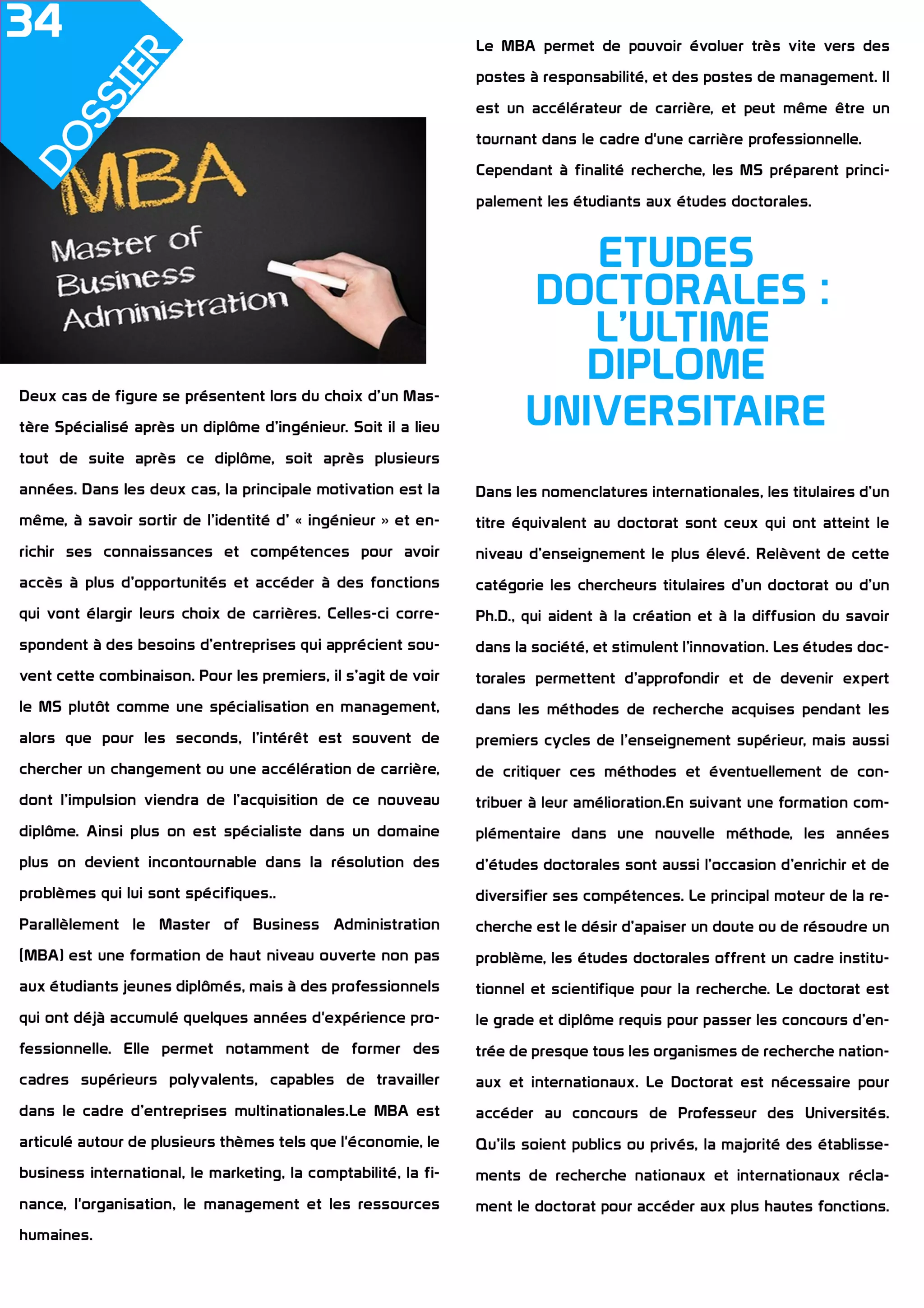 Dossier spécial que faire apres le diplome PDF