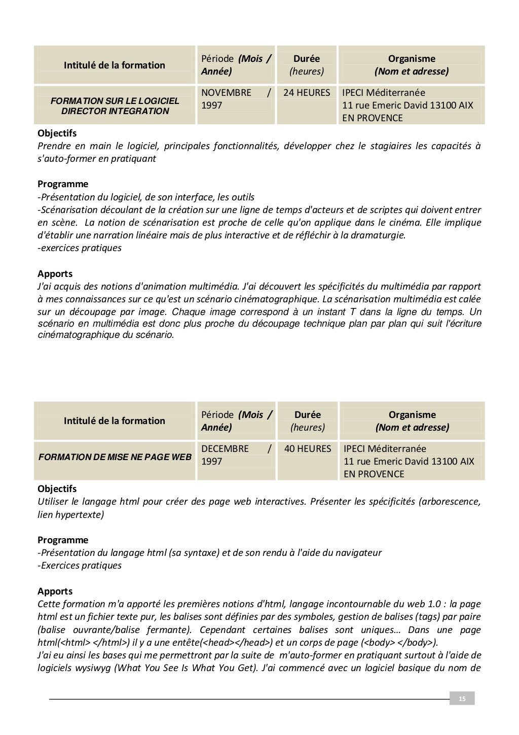 Dossier VAE soutenu en janvier 2011