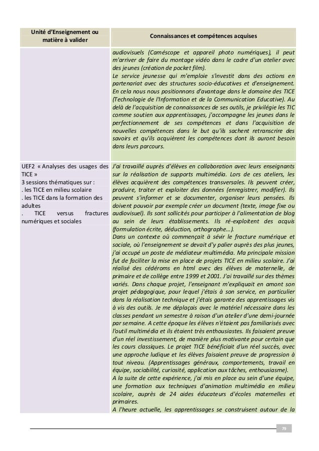 Dossier VAE soutenu en janvier 2011