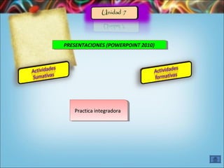 PRESENTACIONES PRESENTACIONES ( P(POOWWEERRPPOOININTT 2 2001100)) 
PPPPrrraraaacccctttiticciiccaaaa ii nniinnttteteeeggggrrraraaaddddoooorrraraaa 
 