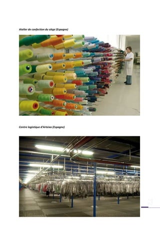 Atelier de confection du siège (Espagne)




Centre logistique d’Arteixo (Espagne)




                                        Iut Nancy- Charlemagne
                                          Projet Tuteuré – TC2
 