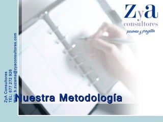 ZyA Consultores TEL: 677 272 926 Mail: b.zuzama@zyaconsultores.com  Nuestra Metodología 