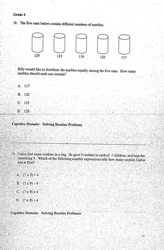TIMSS Parallel Tests in Math and Science