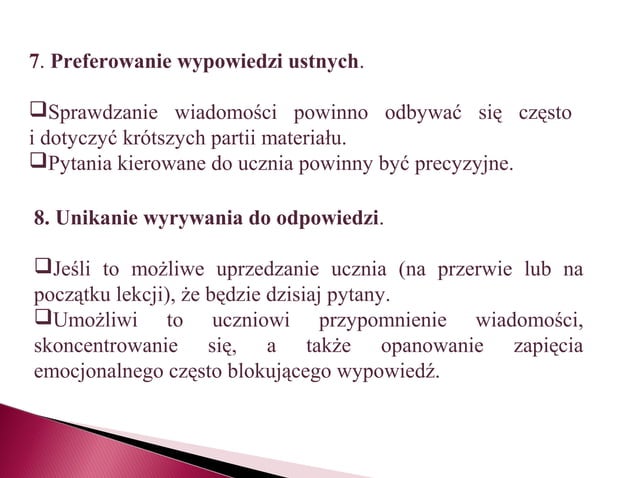 Dostosowanie wymagań edukacyjnych do potrzeb psychofizycznych i