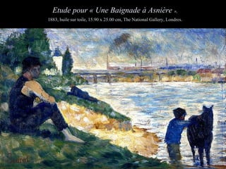 Etude pour « Une Baignade à Asnière  », 1883, huile sur toile, 15.90 x 25.00 cm, The National Gallery, Londres. 