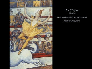 Le Cirque (détail)  1891, huile sur toile, 185.5 x 152.5 cm  Musée d’Orsay, Paris   