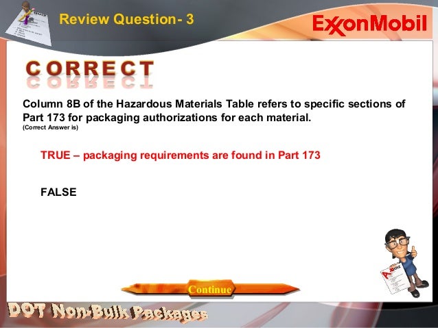 dot hazardous materials table