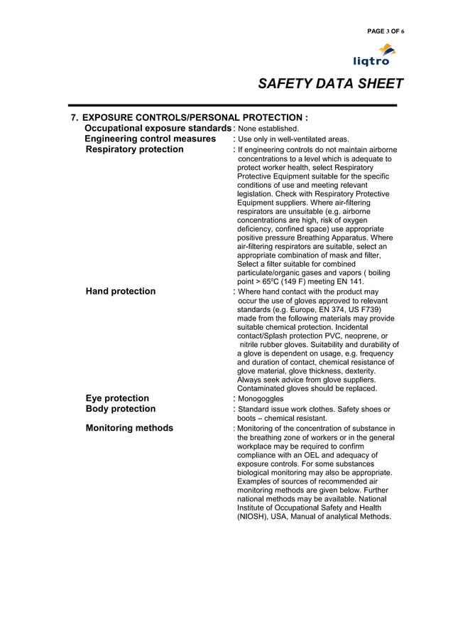 Brake Fluids DOT 3 (Material Safety Data Sheet)