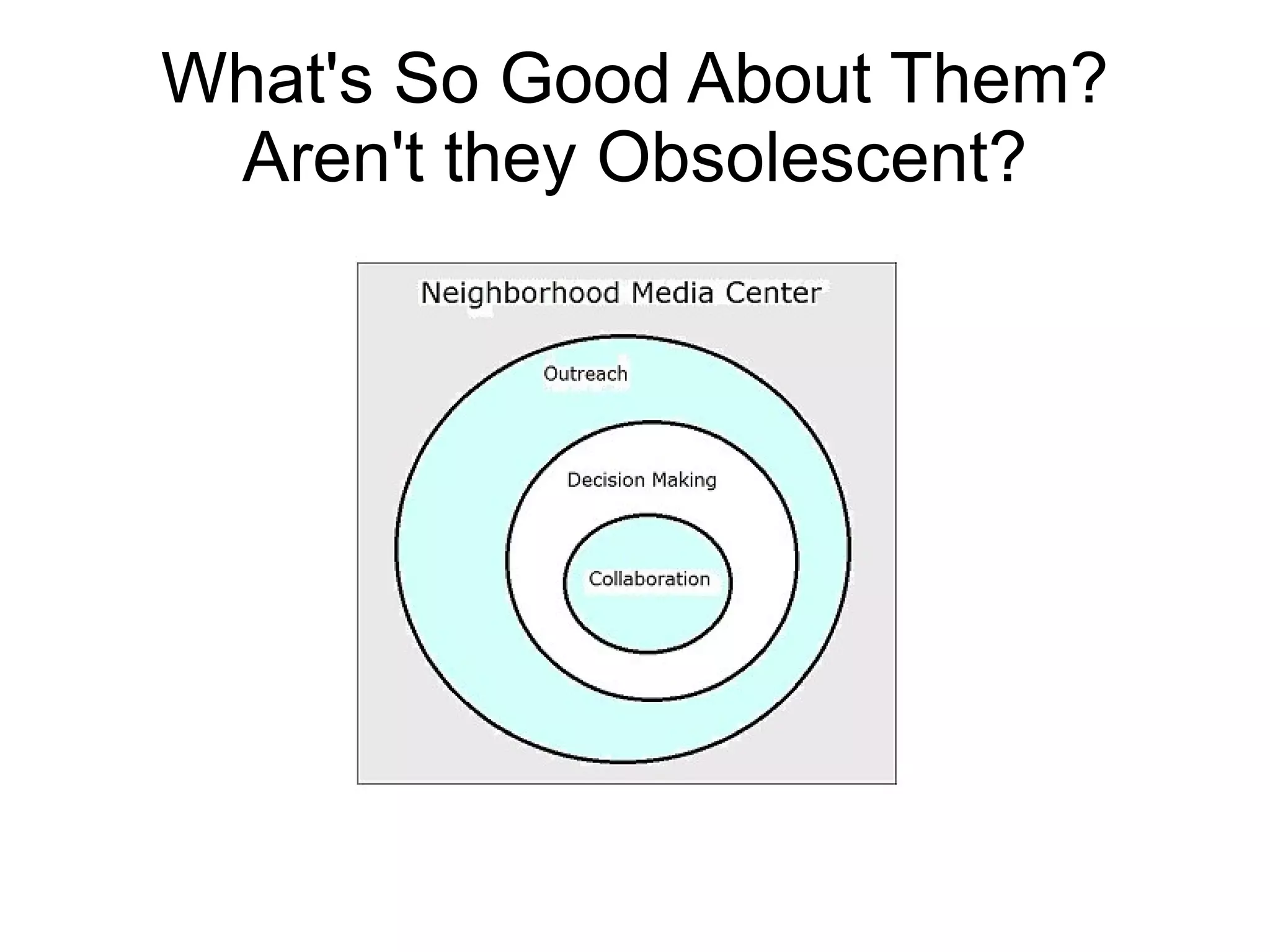 What's So Good About Them?
 Aren't they Obsolescent?
 