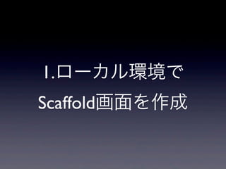 1.ローカル環境で
Scaffold画面を作成
 
