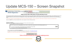 Update MCS-150 – Screen Snapshot
Click on File Electronically and complete the updating process
 