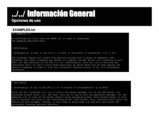 ../../ Información General
Opciones de uso

EXAMPLES.txt
 