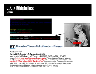 ../../ Módulos
HTTP




 #DotDowPwn
 #snort-2.8.4 - snort-2.9.x, and suricata
 alert tcp $EXTERNAL_NET any -> $HOME_NET $HTTP_PORTS
 (msg:"ET SCAN DotDotPwn User-Agent"; flow: established,to_server;
 content:"User-Agent|3A| DotDotPwn"; nocase; http_header; threshold:
 type limit, track by_src,count 1, seconds 60; classtype: attempted-recon;
 reference:url,dotdotpwn.sectester.net; sid:yyyyyy; rev:1;)
 