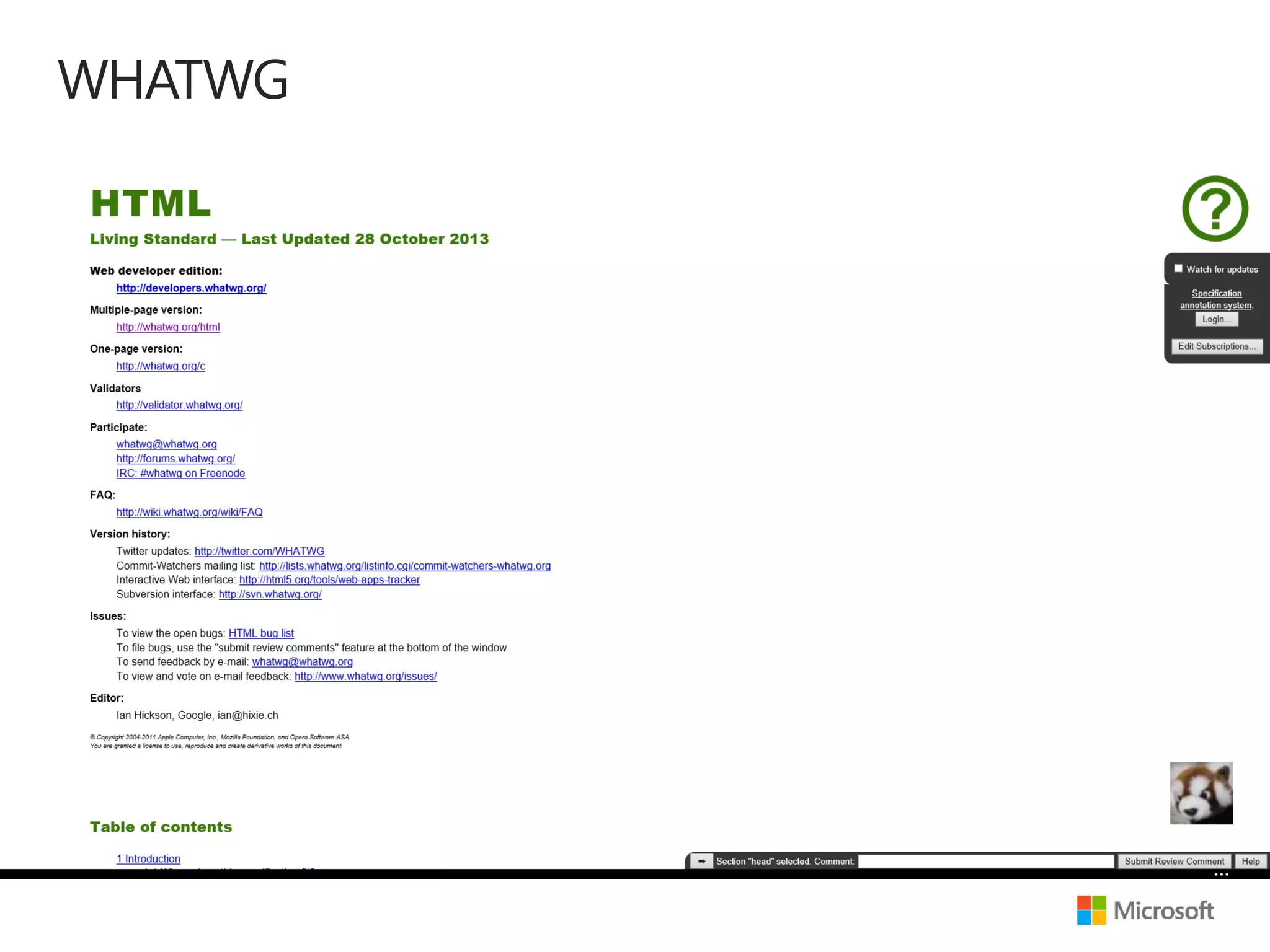 WHATWG

 