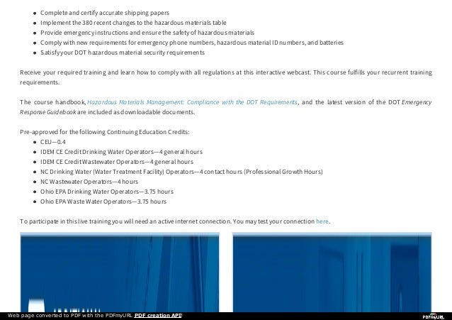 dot hazardous online training dot hazardous materials coure update dot hazardous materials table