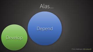 Develop
Alas…
Chris Heilmann @codepo8
Depend
 