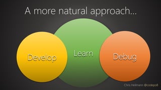 A more natural approach…
Chris Heilmann @codepo8
LearnDevelop Debug
 
