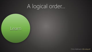 Learn
A logical order…
Chris Heilmann @codepo8
 