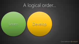 Learn Develop
A logical order…
Chris Heilmann @codepo8
 