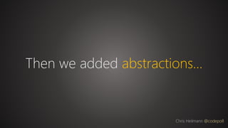 Then we added abstractions…
Chris Heilmann @codepo8
 