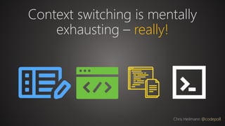 Context switching is mentally
exhausting – really!
Chris Heilmann @codepo8
 
