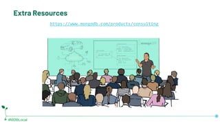 #MDBLocal
Extra Resources
https://www.mongodb.com/products/consulting
 