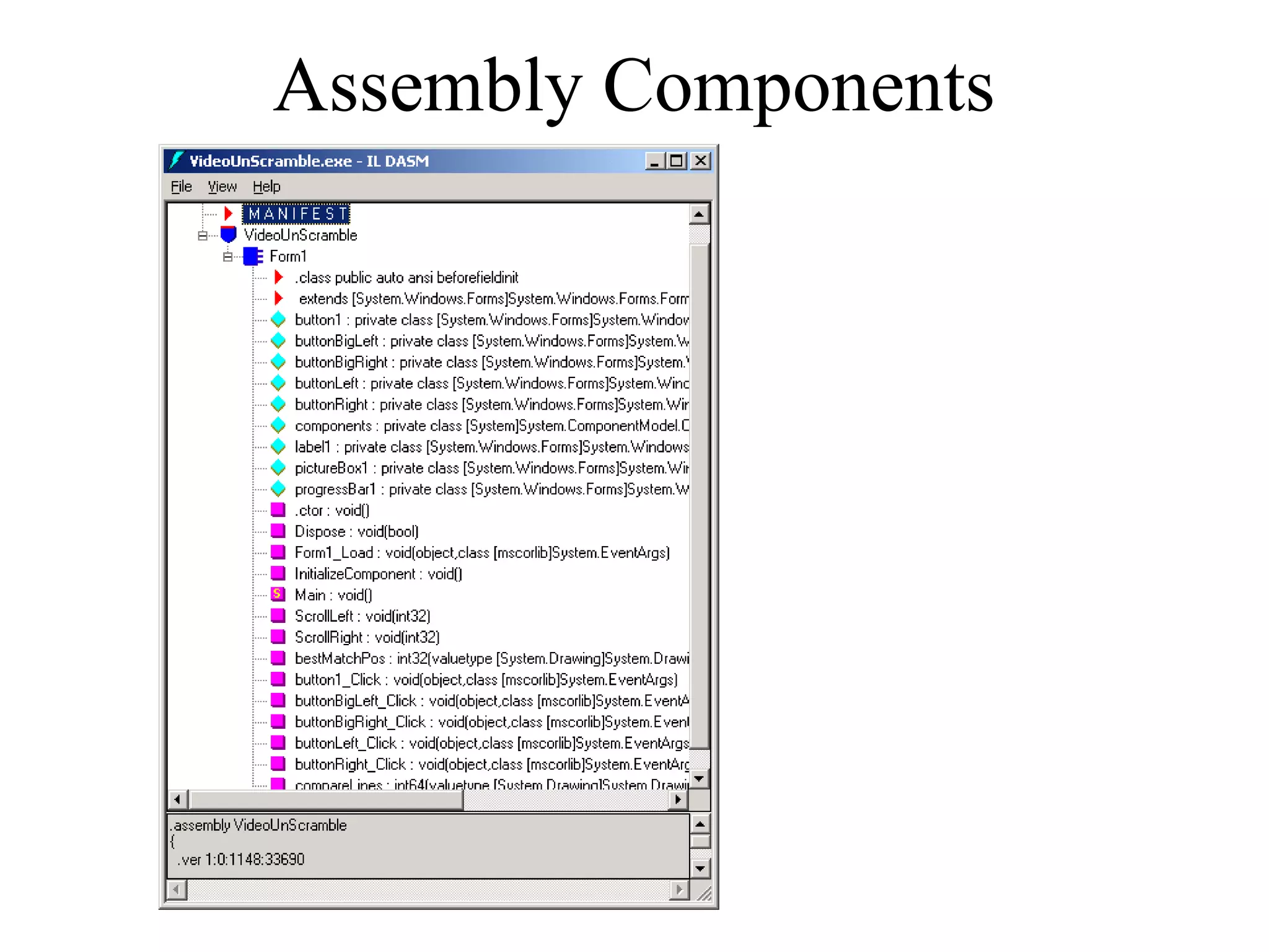 Assembly Components 
 
