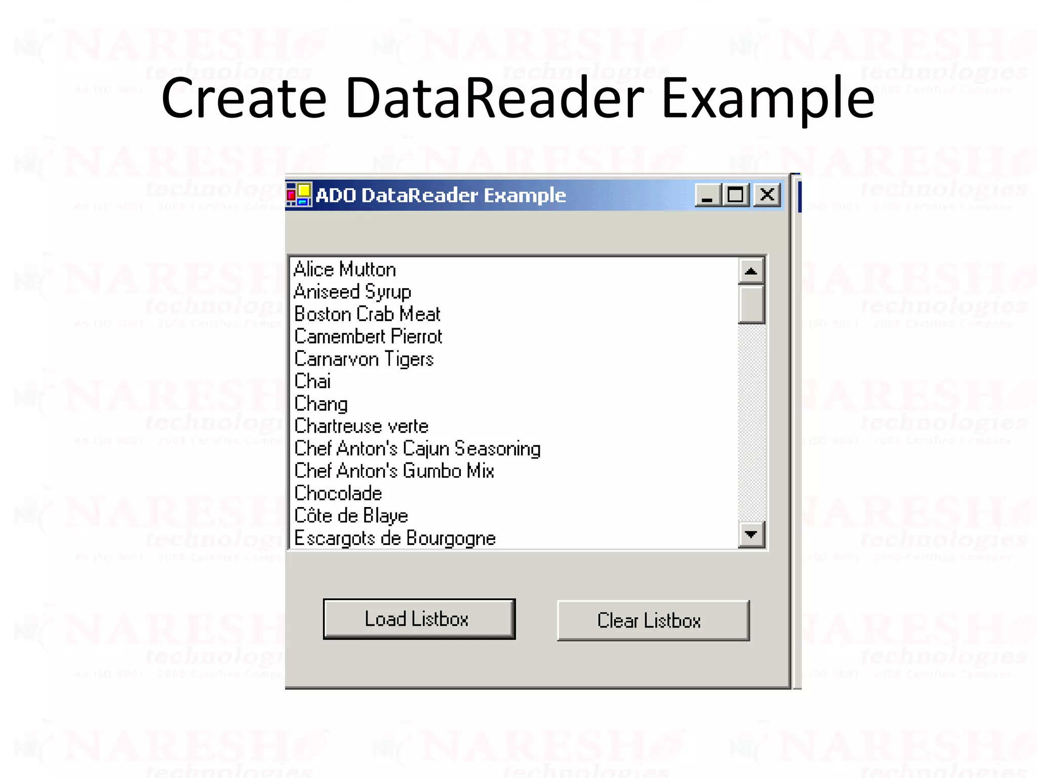 Create DataReader Example
 