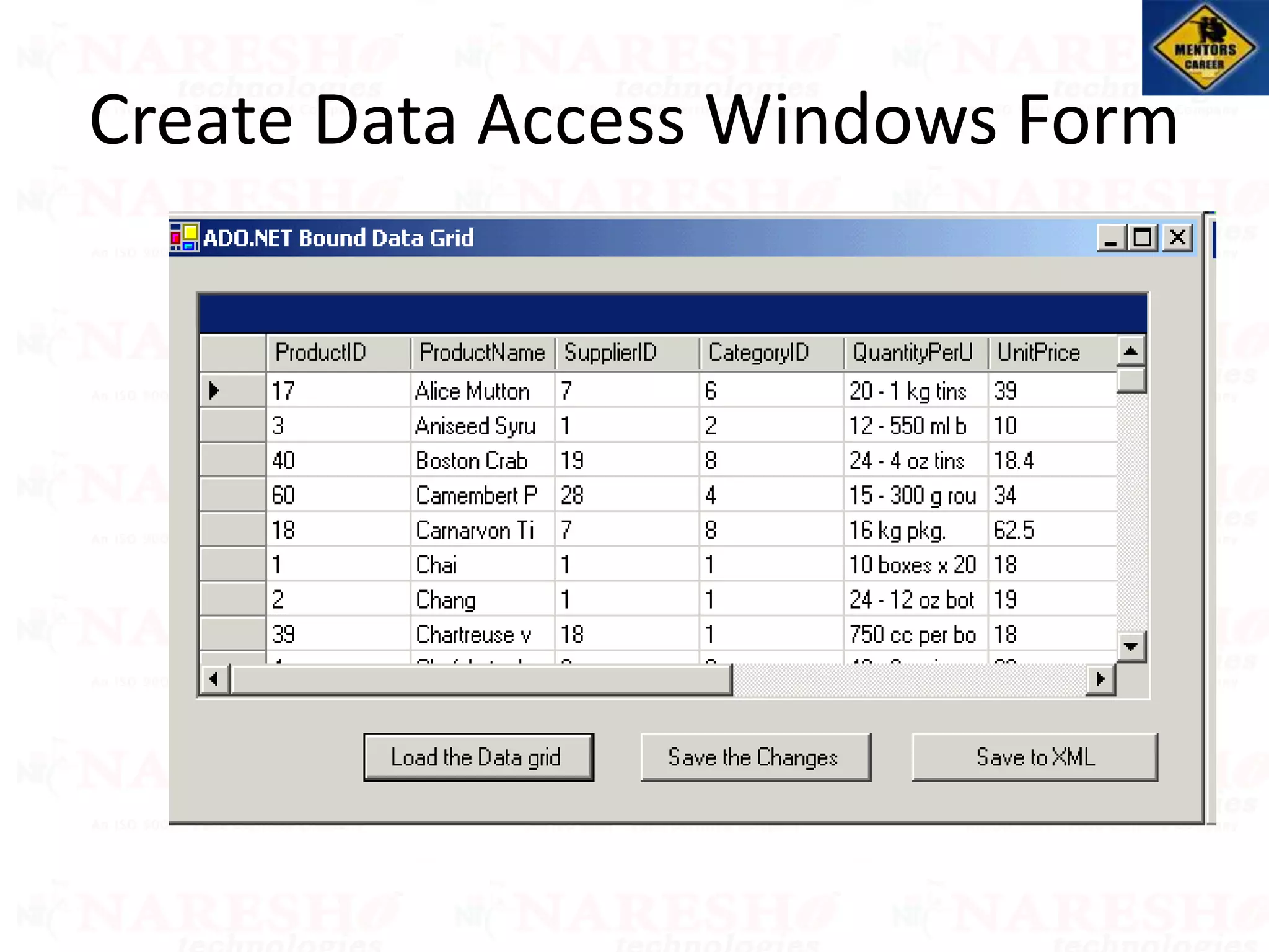 Create Data Access Windows Form
 