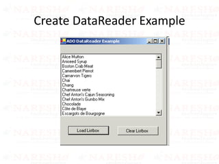 Create DataReader Example
 
