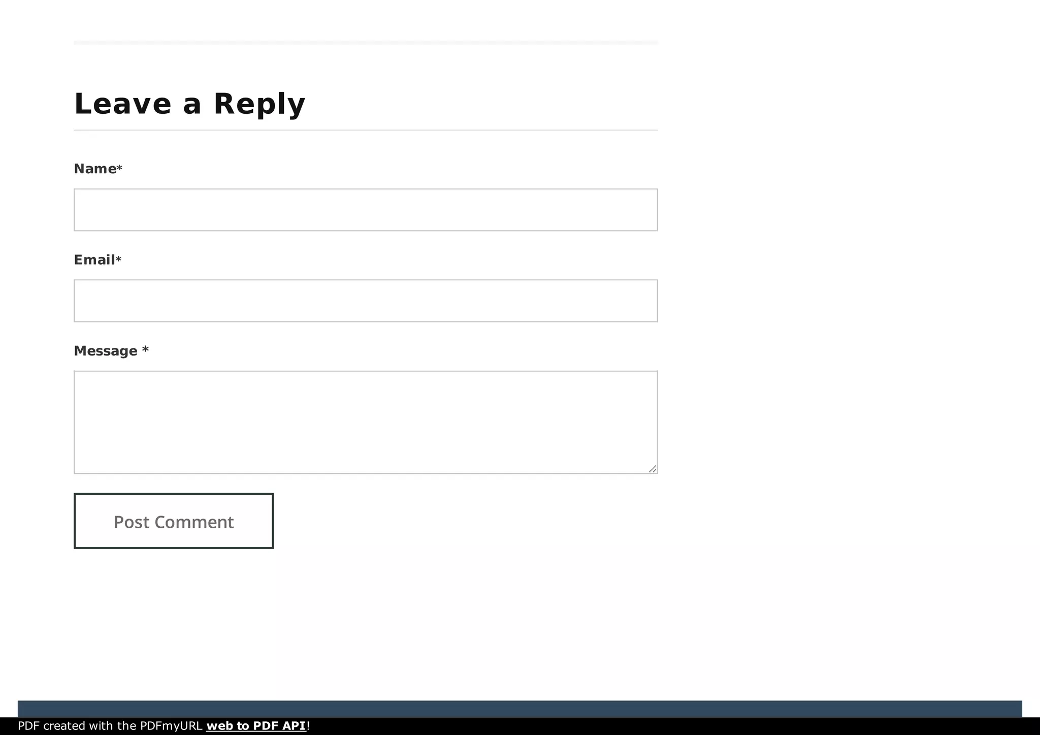 Leave a ReplyLeave a Reply Name* Email* Message * Post Comment PDF created with the PDFmyURL web to PDF API! 
