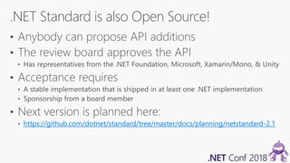 https://github.com/dotnet/standard/tree/master/docs/planning/netstandard-2.1
 