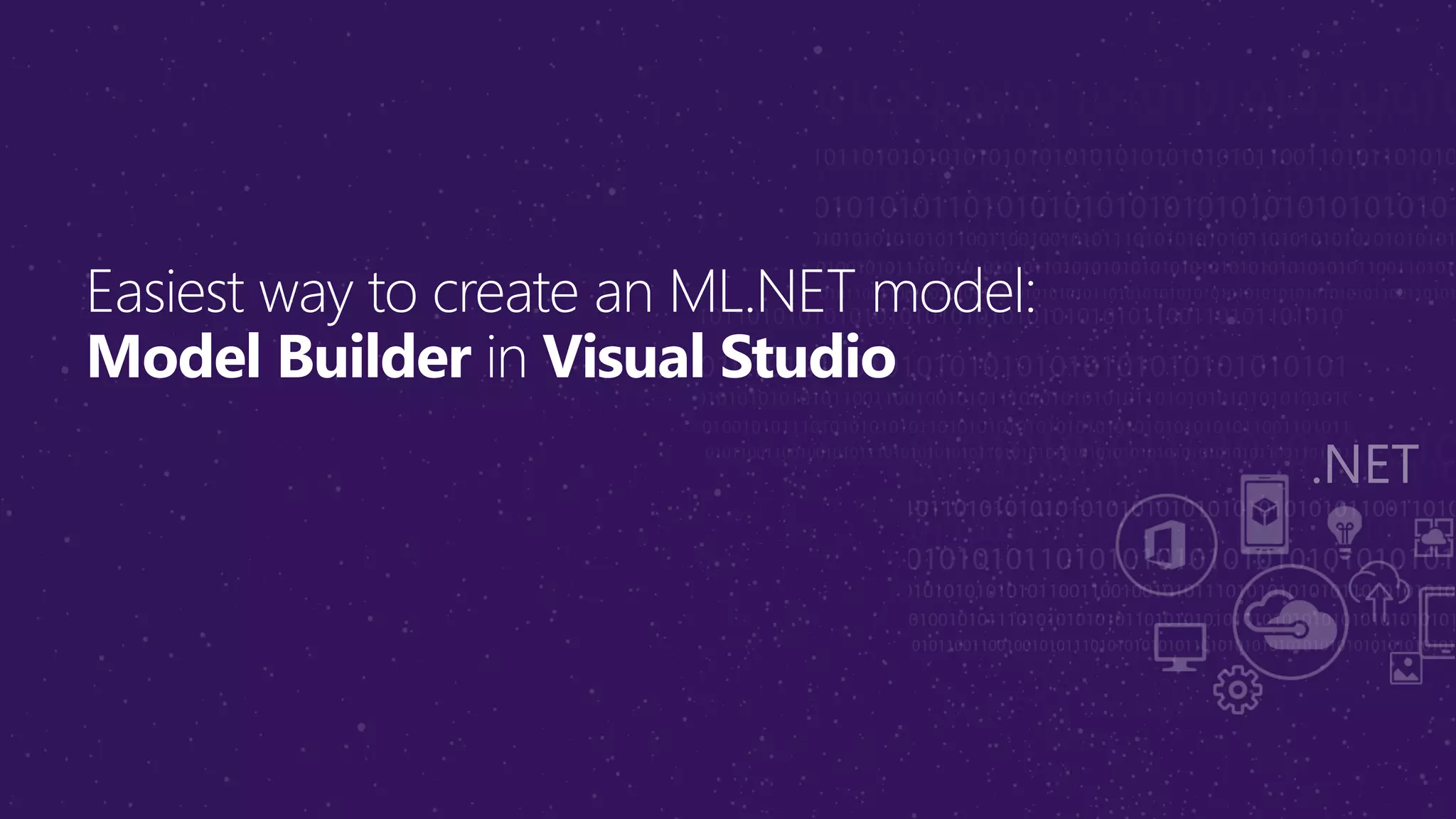 Easiest way to create an ML.NET model:
Model Builder in Visual Studio
 
