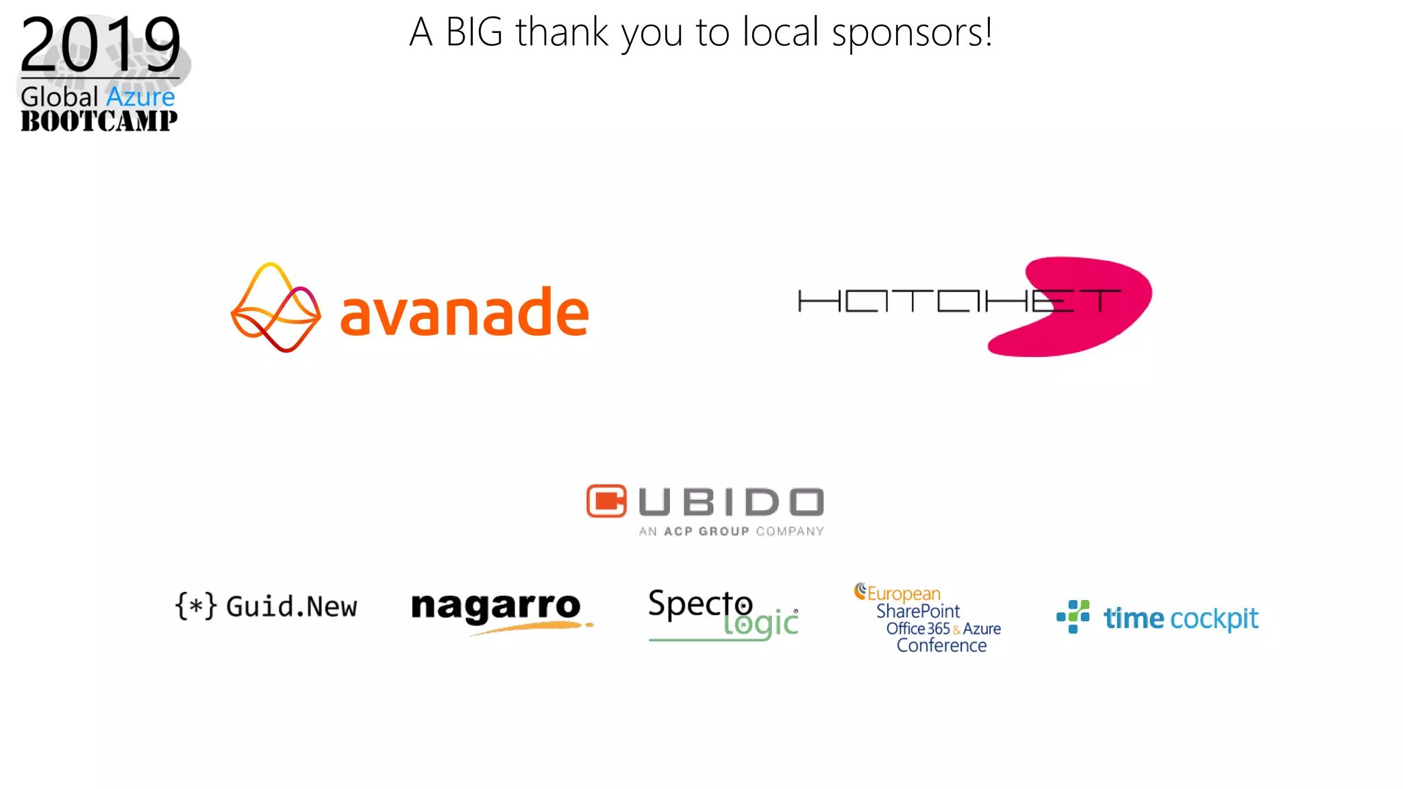 A BIG thank you to local sponsors!
 