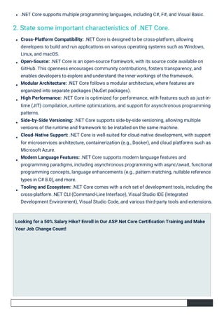 Dot NET Core Interview Questions PDF By ScholarHat | PDF