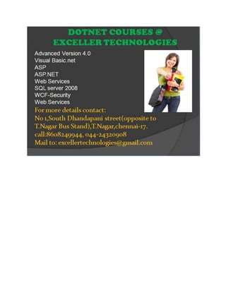 Dotnet Training @Exceller Technologies