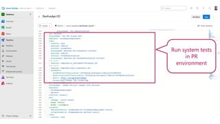 Run system tests
in PR
environment
 
