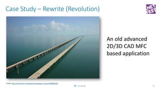 Case Study – Rewrite (Revolution)
26
https://www.flickr.com/photos/meyyappan_tirupur/9498661067
An old advanced
2D/3D CAD ...