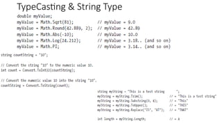 TypeCasting & String Type
 