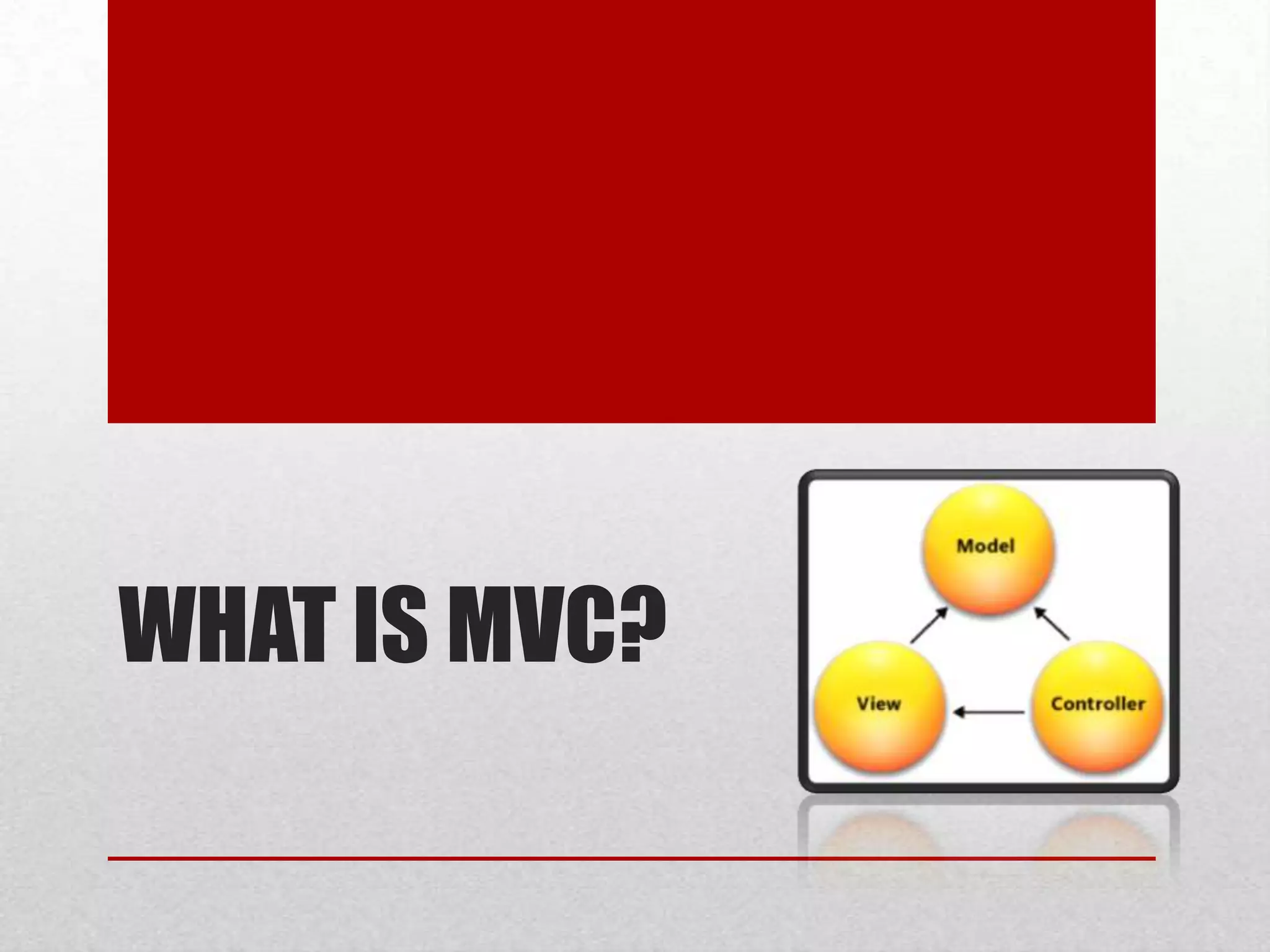 WHAT IS MVC? 