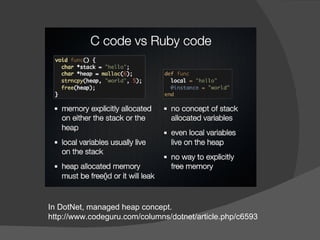 In DotNet, managed heap concept. http://www.codeguru.com/columns/dotnet/article.php/c6593 