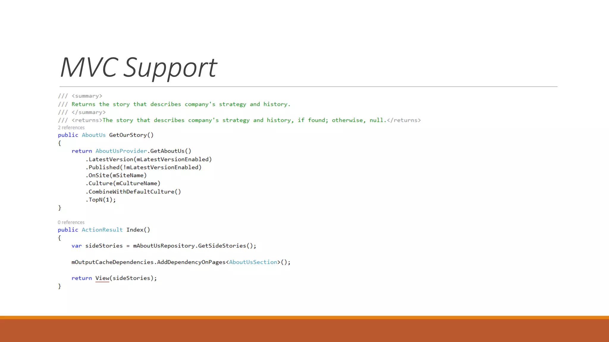 MVC Support
 