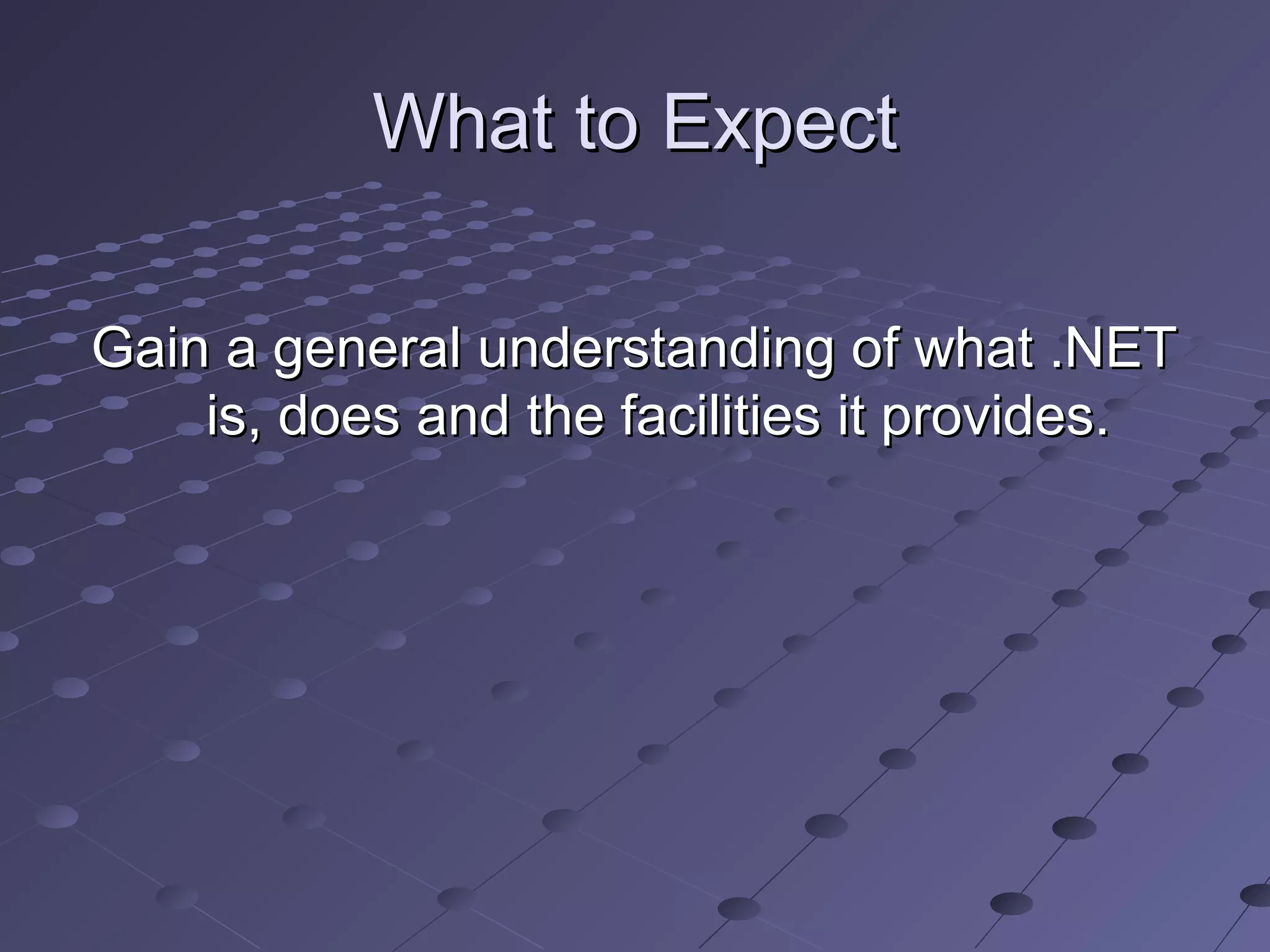 .NET Overview | PPT | Programming Languages | Computing