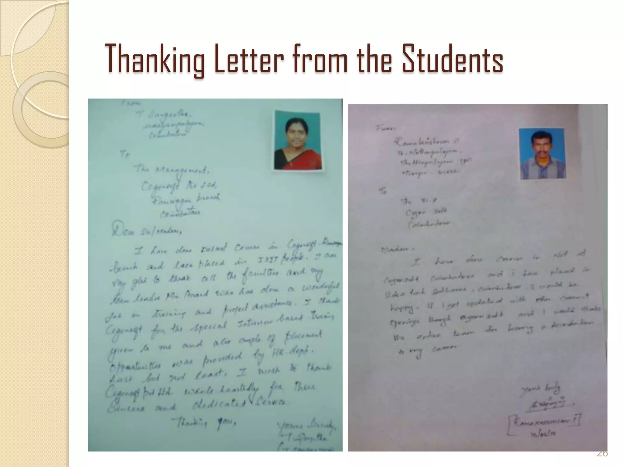 Thanking Letter from the Students
26
 