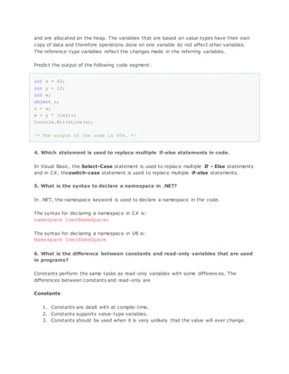 Dot net programming concept | PDF